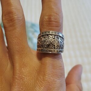 Boho Sterling Silver Floral Women's Ring
